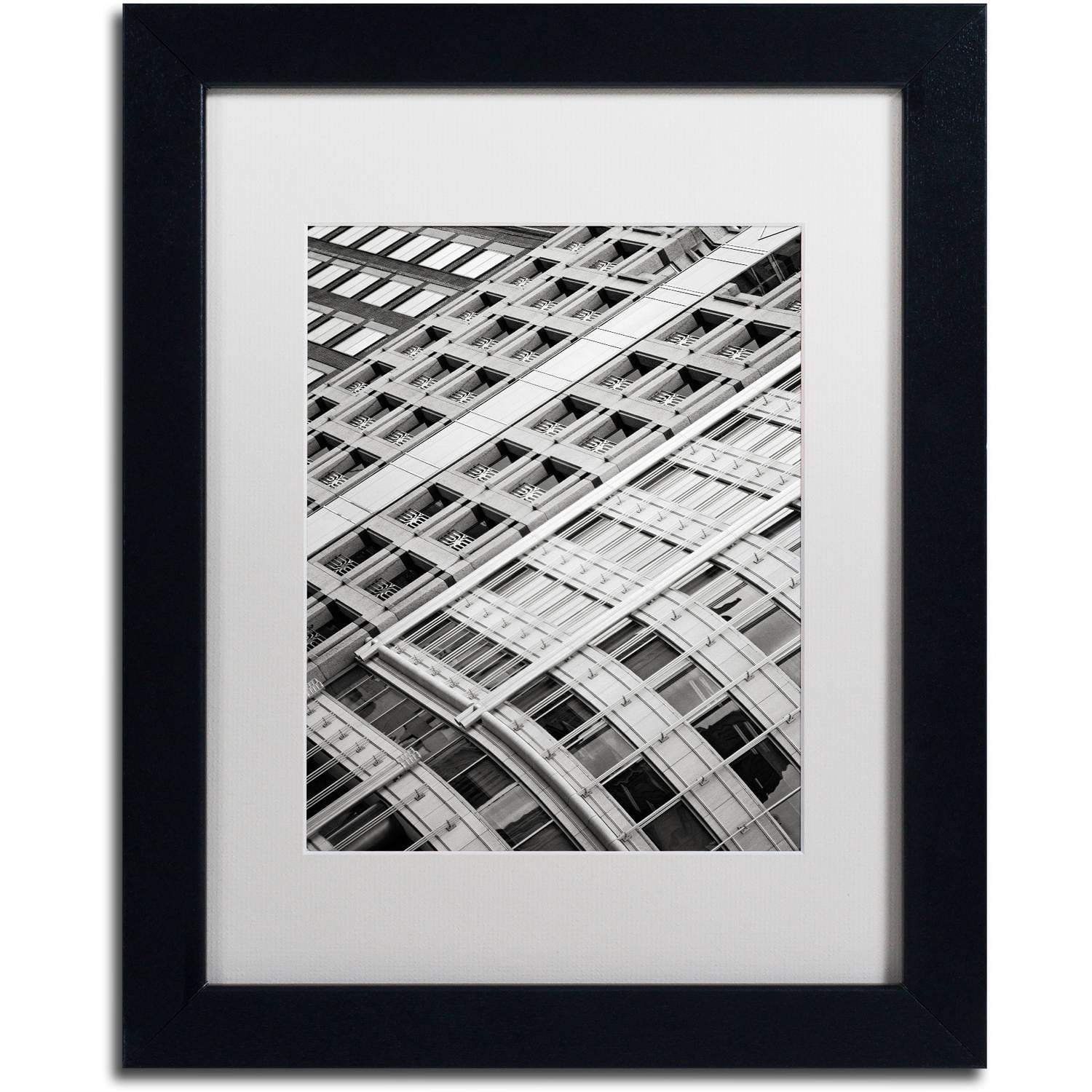Trademark Fine Art "Buildings-NY Ave" Canvas Art by Gregory O'Hanlon, White Matte, Black Frame