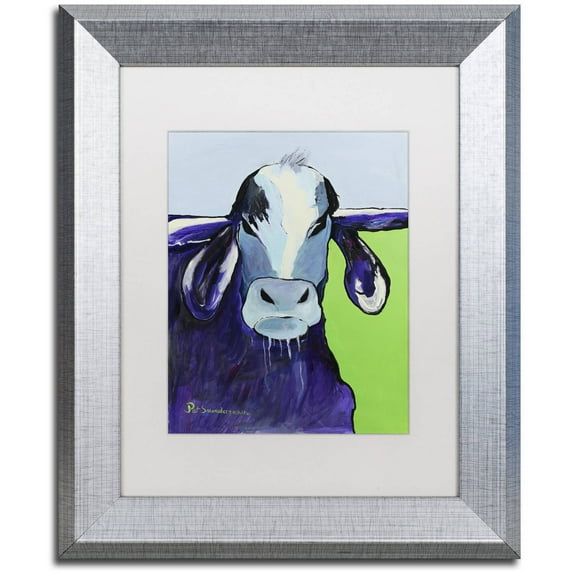 Trademark Fine Art "Bull Drool" Canvas Art by Pat Saunders-White, White Matte, Silver Frame
