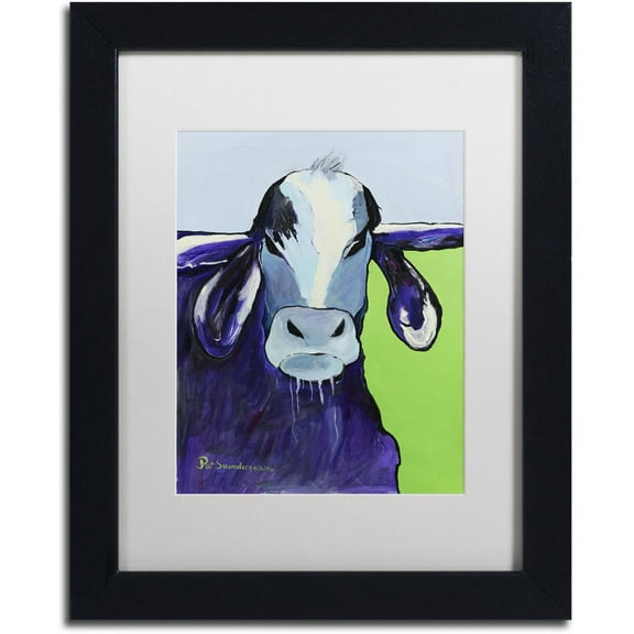 Trademark Fine Art "Bull Drool II" Canvas Art by Pat Saunders-White, White Matte, Black Frame