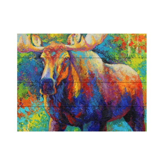 Trademark Fine Art 'Bull Moose' Wooden Wall Art Art by Marion Rose