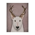 thumbnail image 1 of Trademark Fine Art 'Bull Terrier and Antlers' Canvas Art by Fab Funky, 1 of 3