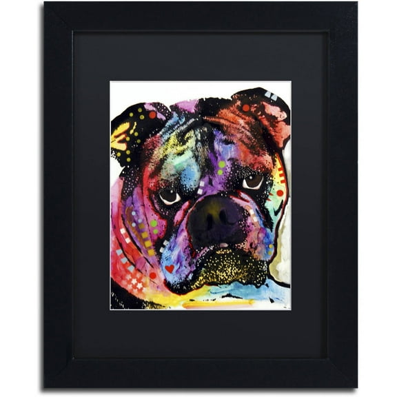 Trademark Fine Art "Bulldog" Canvas Art by Dean Russo, Black Matte, Black Frame