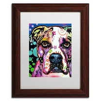 Trademark Fine Art " Bulldog II" Canvas Art by Dean Russo, White Matte, Wood Frame