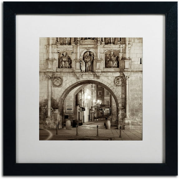 Trademark Fine Art "Burgos I" Canvas Art by Alan Blaustein, White Matte, Black Frame