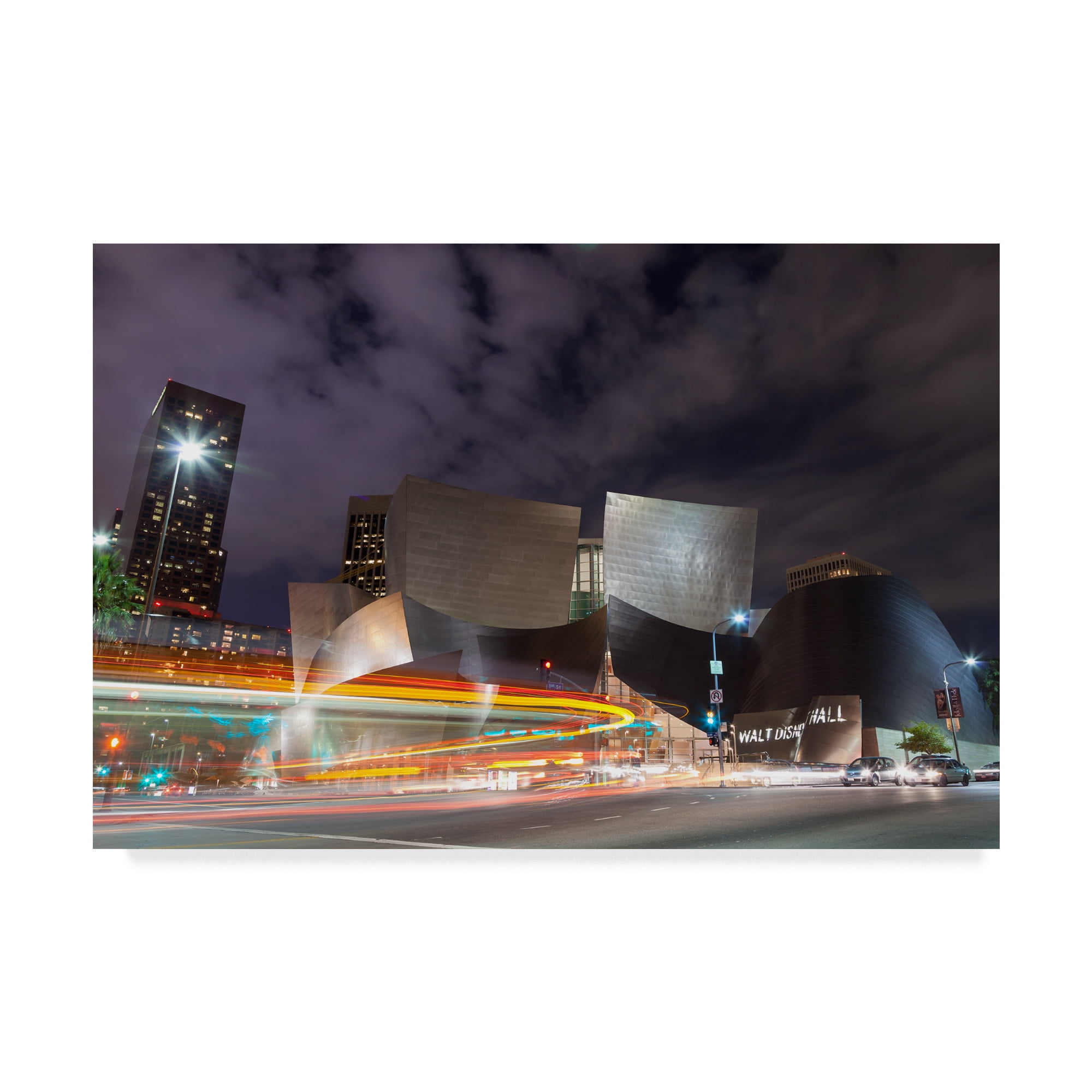 Trademark Fine Art 'Bus Streak Disney Concert Hall' Canvas Art by Chris Moyer