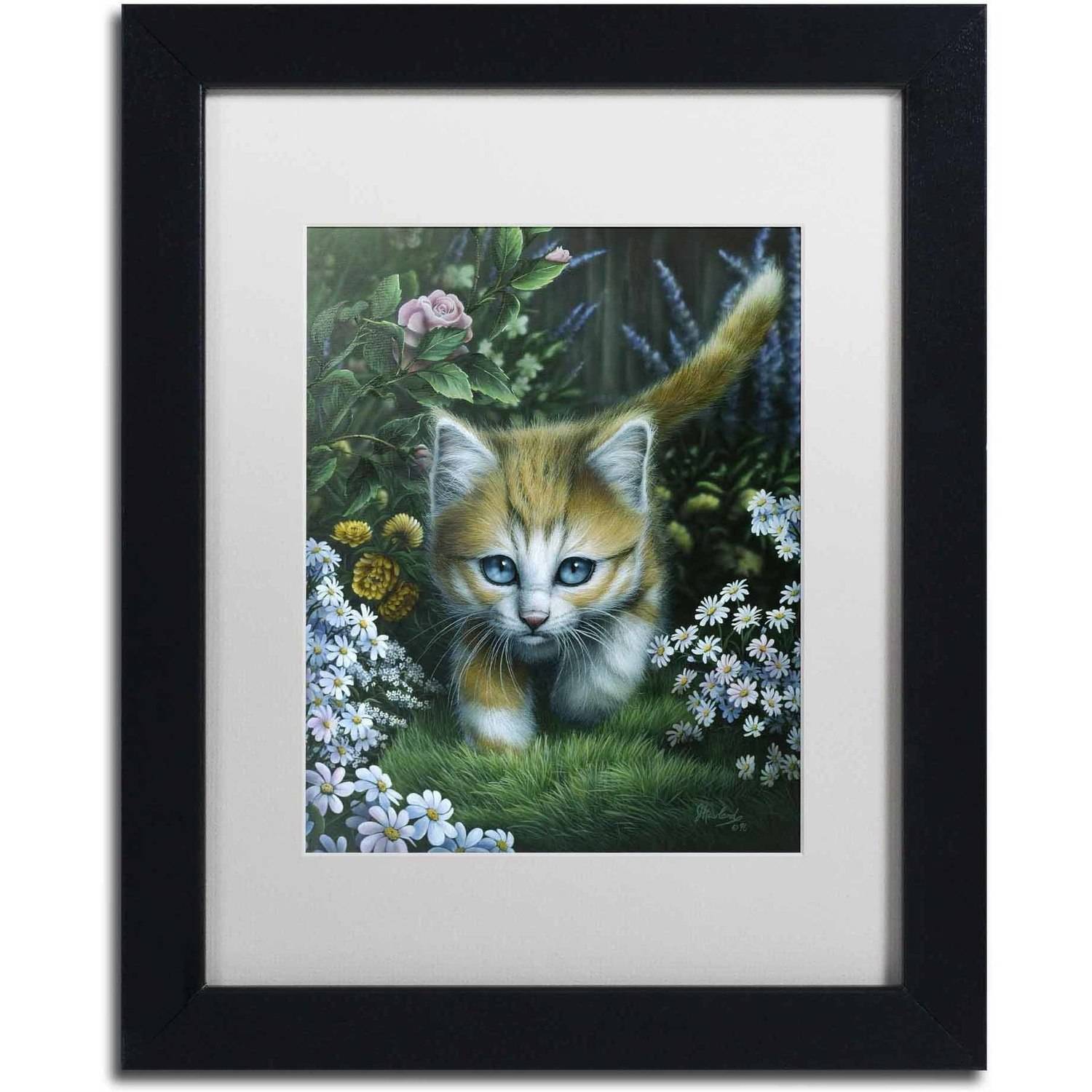 Trademark Fine Art 'Buttercup 2' Canvas Art by Jenny Newland, White Matte, Black Frame