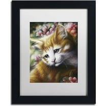 Trademark Fine Art 'Buttercup' Canvas Art by Jenny Newland, White Matte, Black Frame