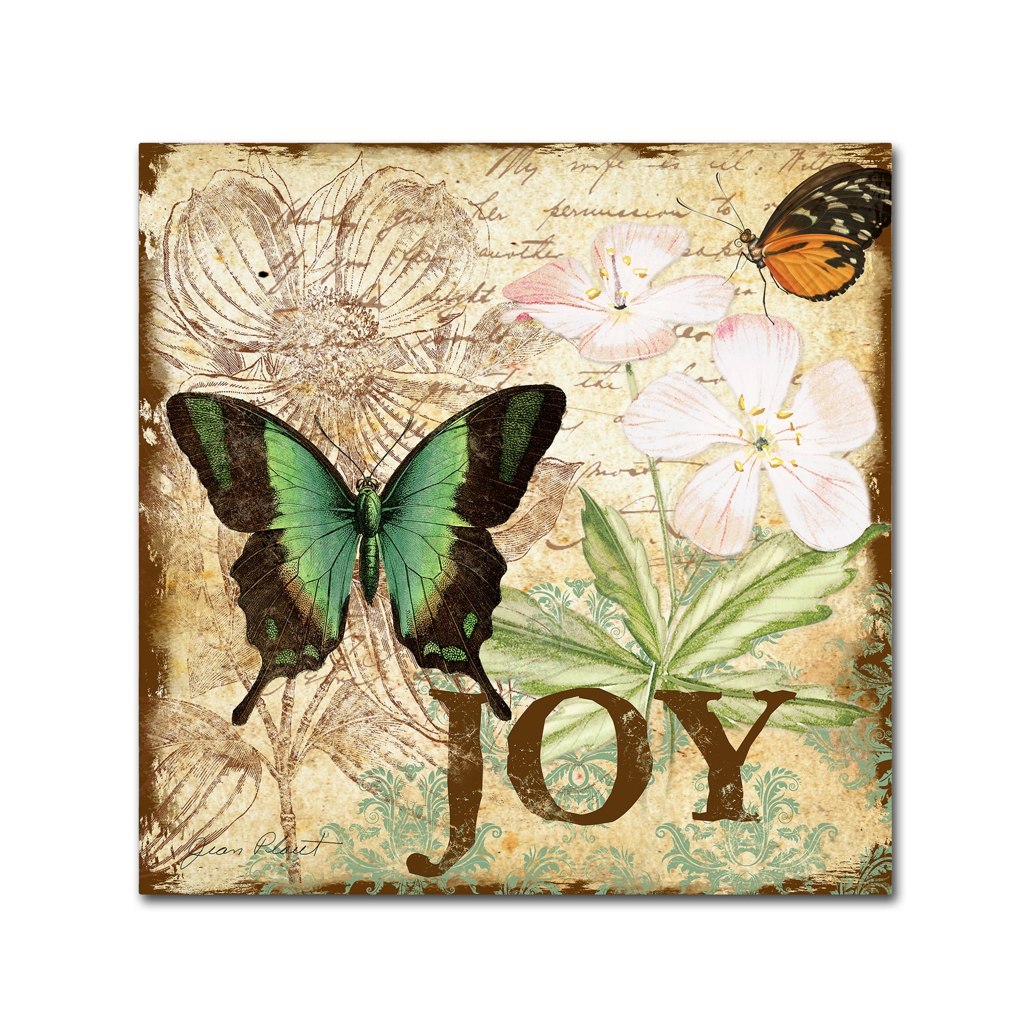 Trademark Fine Art 'Butterflies 4' Canvas Art by Jean Plout
