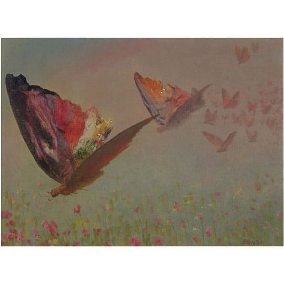 Trademark Fine Art "Butterflies With Riders" Canvas Art by Albert Bierstadt