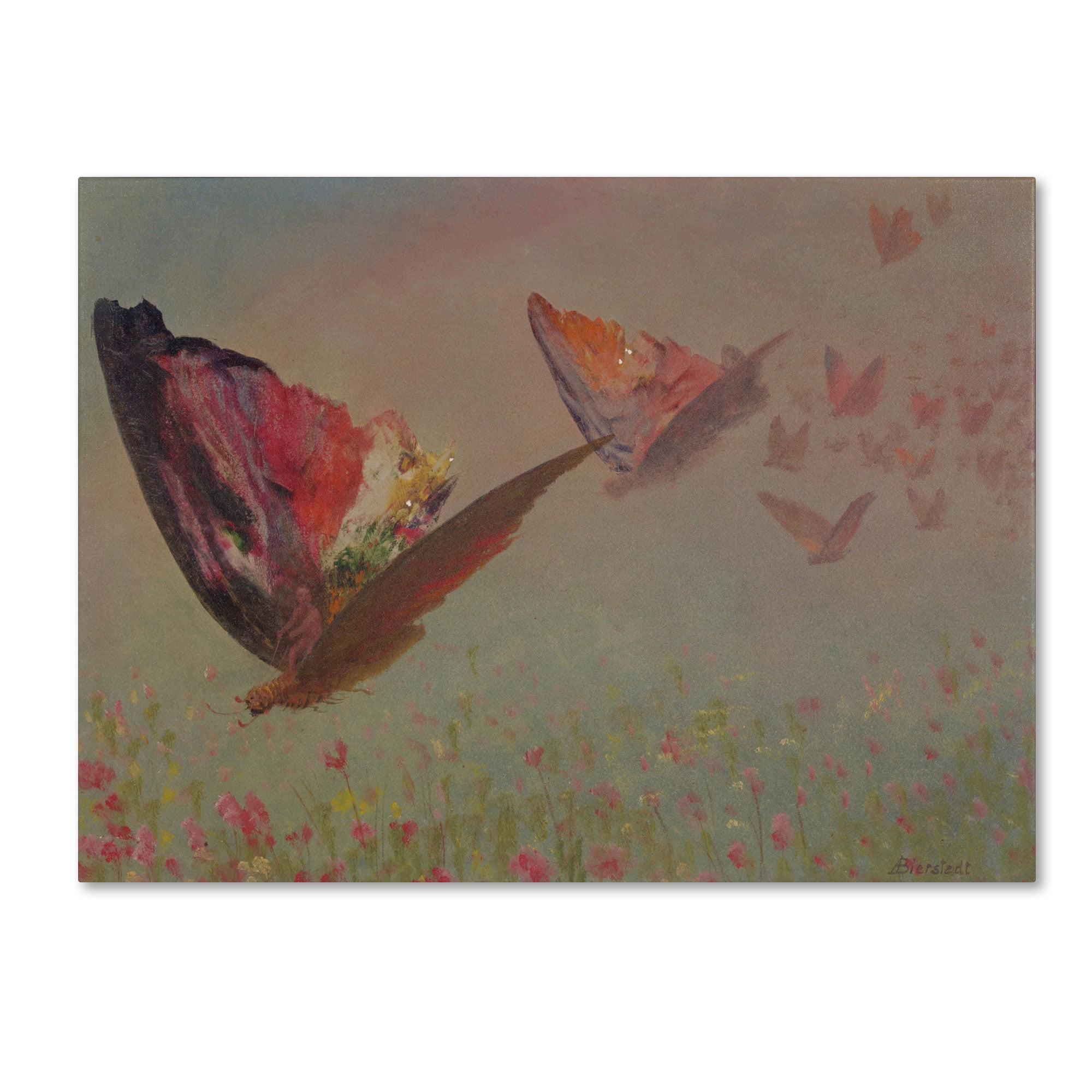 Trademark Fine Art "Butterflies With Riders" Canvas Art by Albert Bierstadt
