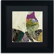 Trademark Fine Art "Butterfly Brocade I" Canvas Art by Color Bakery Black Matte, Black Frame