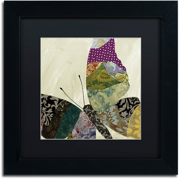 Trademark Fine Art "Butterfly Brocade I" Canvas Art by Color Bakery Black Matte, Black Frame
