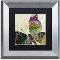 Trademark Fine Art "Butterfly Brocade I" Canvas Art by Color Bakery Black Matte, Silver Frame