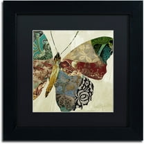 Trademark Fine Art "Butterfly Brocade II" Canvas Art by Color Bakery Black Matte, Black Frame