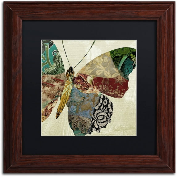 Trademark Fine Art "Butterfly Brocade II" Canvas Art by Color Bakery Black Matte, Wood Frame