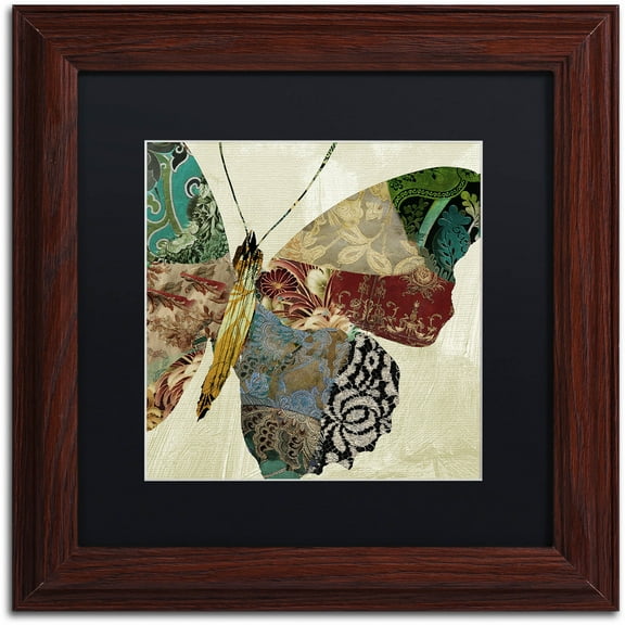 Trademark Fine Art "Butterfly Brocade II" Canvas Art by Color Bakery Black Matte, Wood Frame