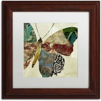 Trademark Fine Art "Butterfly Brocade II" Canvas Art by Color Bakery White Matte, Wood Frame
