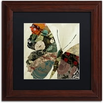 Trademark Fine Art "Butterfly Brocade III" Canvas Art by Color Bakery Black Matte, Wood Frame