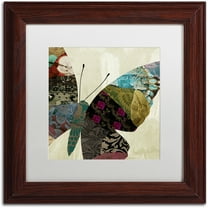 Trademark Fine Art "Butterfly Brocade IV" Canvas Art by Color Bakery White Matte, Wood Frame