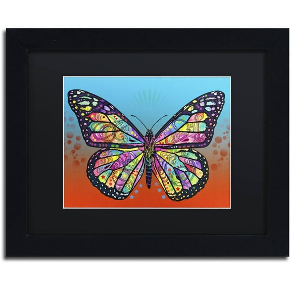 Trademark Fine Art 'Butterfly' Canvas Art by Dean Russo, Black Matte, Black Frame