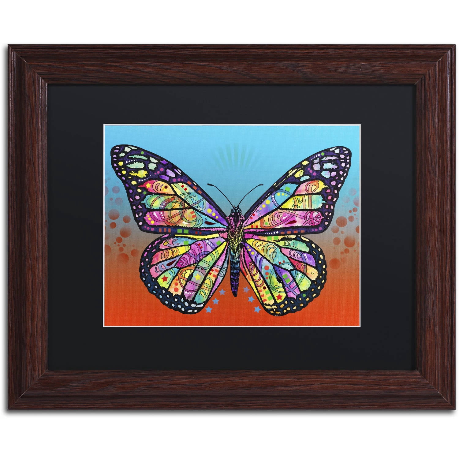 Trademark Fine Art 'Butterfly' Canvas Art by Dean Russo, Black Matte, Wood Frame