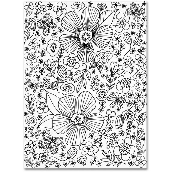 Trademark Fine Art "Butterfly Garden" Canvas Art by Elizabeth Caldwell