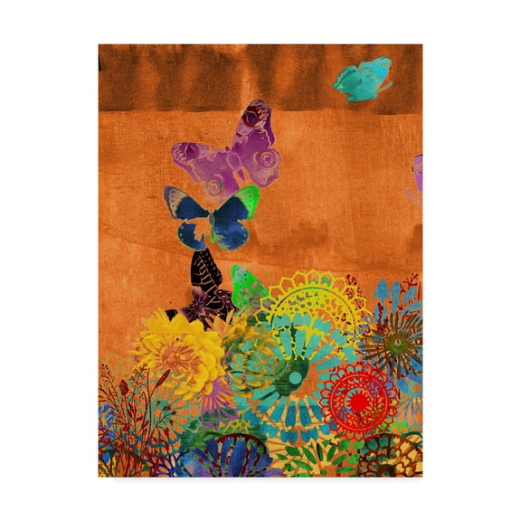 Trademark Fine Art 'Butterfly Panorama Triptych II' Canvas Art by Sisa Jasper