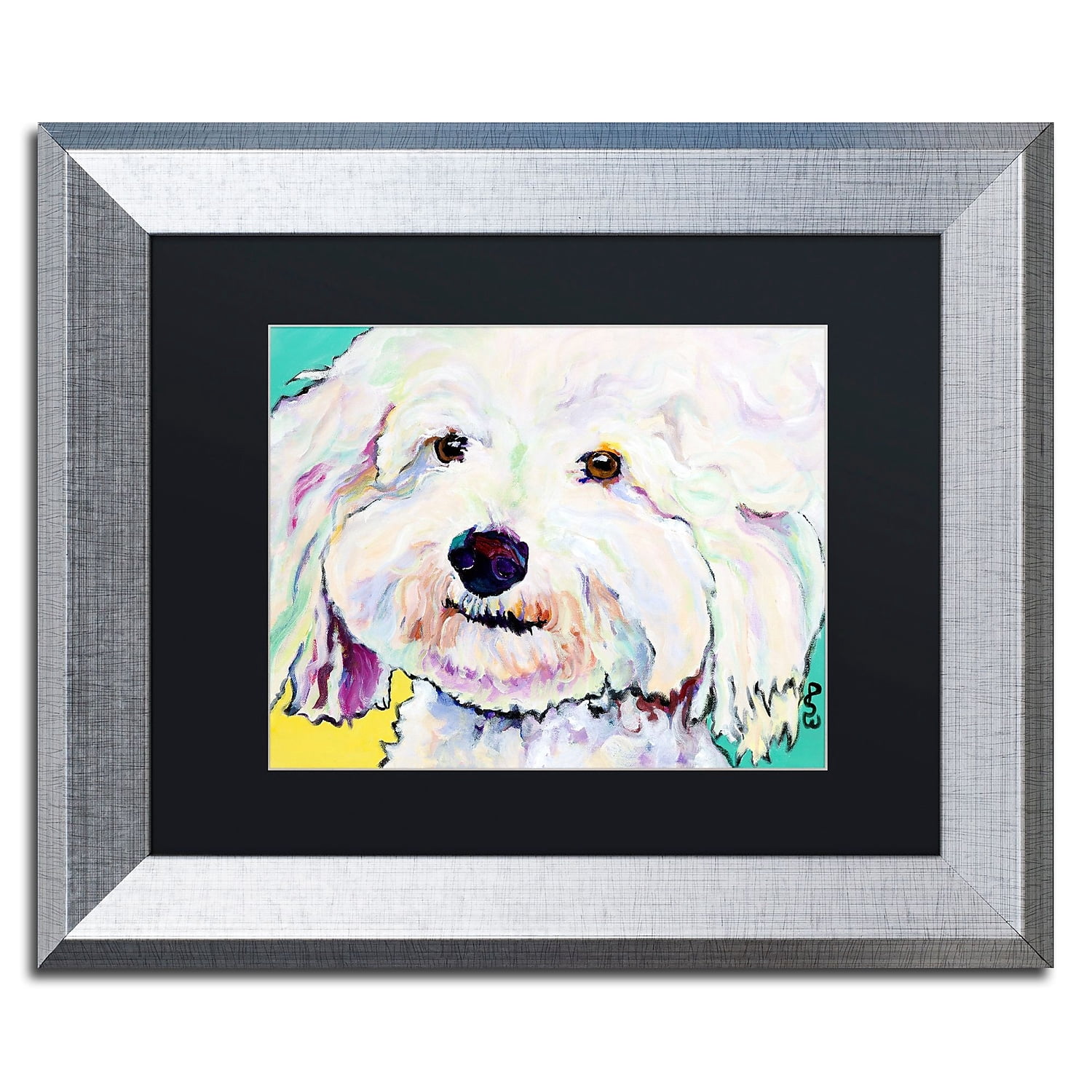 Trademark Fine Art "Buttons" Canvas Art by Pat Saunders-White Black Matte, Silver Frame