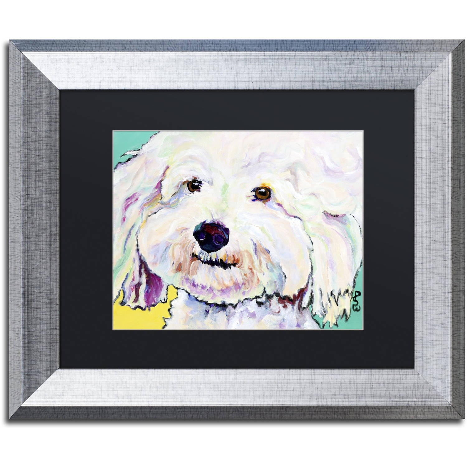 Trademark Fine Art "Buttons" Canvas Art by Pat Saunders-White Black Matte, Silver Frame
