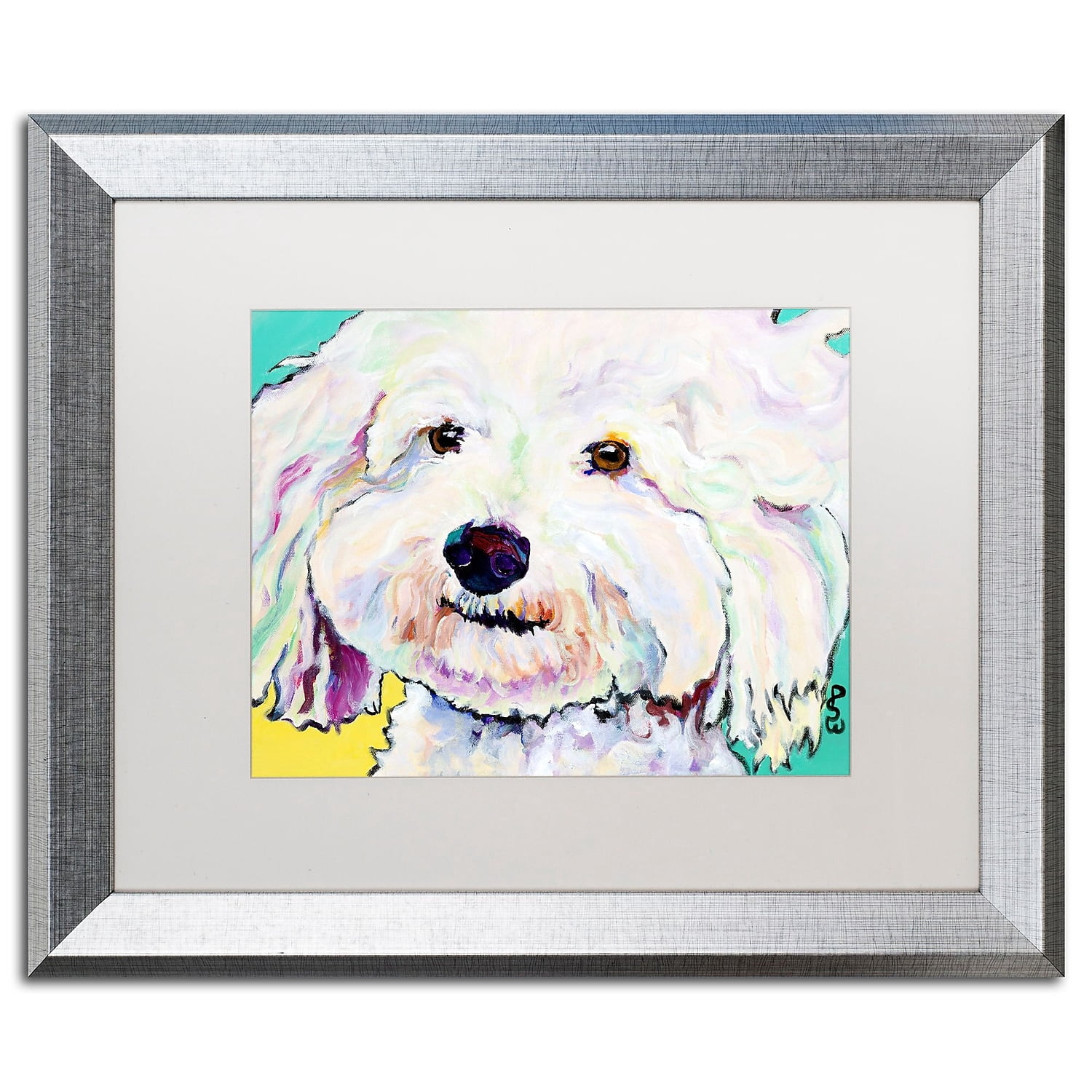 Trademark Fine Art "Buttons" Canvas Art by Pat Saunders-White White Matte, Silver Frame