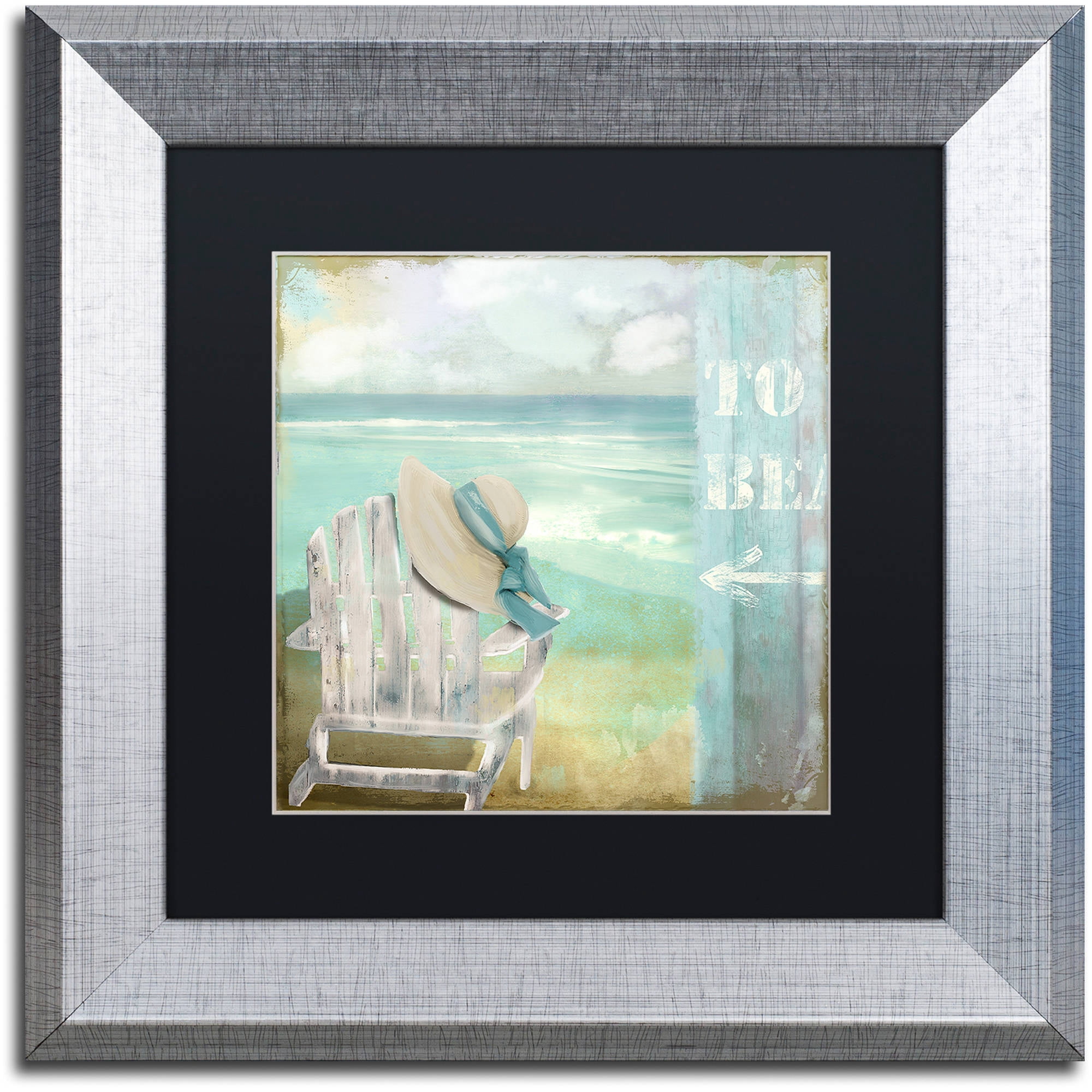 Trademark Fine Art "By the Sea I" Canvas Art by Color Bakery Black Matte, Silver Frame