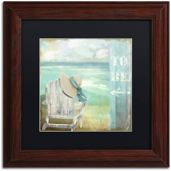 Trademark Fine Art "By the Sea I" Canvas Art by Color Bakery Black Matte, Wood Frame