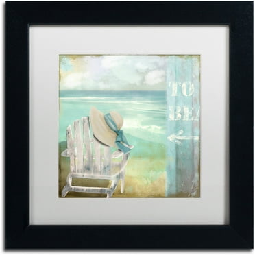 Trademark Fine Art "By the Sea I" Canvas Art by Color Bakery White Matte, Black Frame
