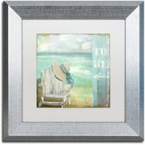 Trademark Fine Art "By the Sea I" Canvas Art by Color Bakery White Matte, Silver Frame