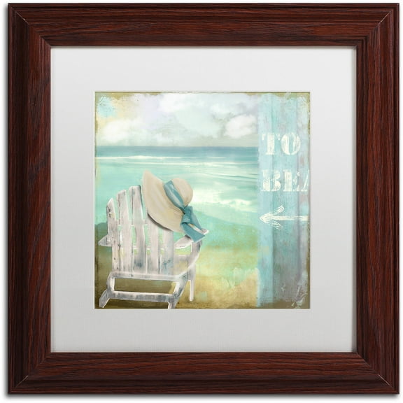 Trademark Fine Art "By the Sea I" Canvas Art by Color Bakery White Matte, Wood Frame