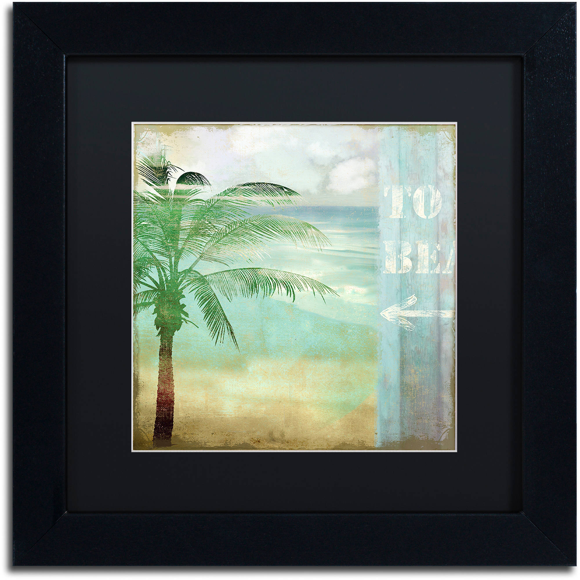 Trademark Fine Art "By the Sea III" Canvas Art by Color Bakery Black Matte, Black Frame