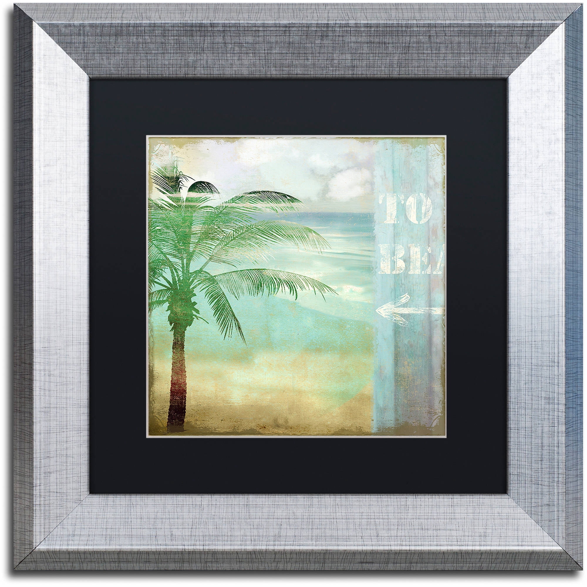 Trademark Fine Art "By the Sea III" Canvas Art by Color Bakery Black Matte, Silver Frame