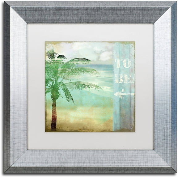 Trademark Fine Art "By the Sea III" Canvas Art by Color Bakery White Matte, Silver Frame