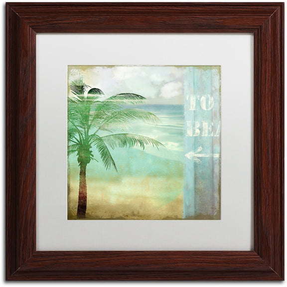 Trademark Fine Art "By the Sea III" Canvas Art by Color Bakery White Matte, Wood Frame