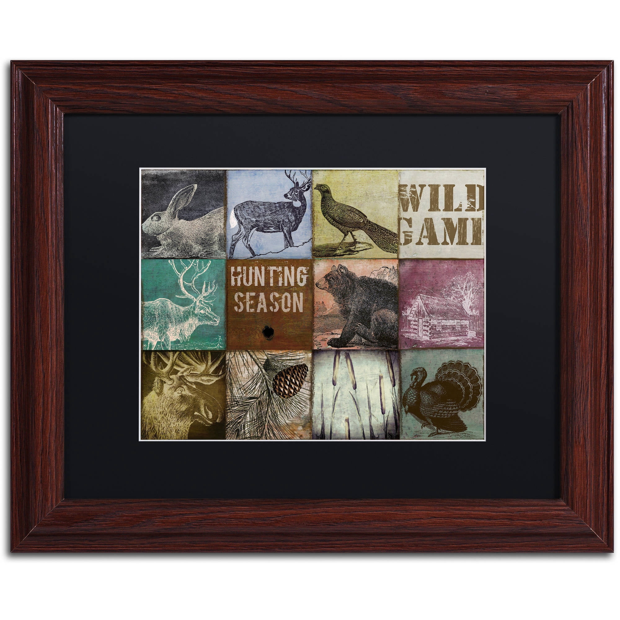 Trademark Fine Art "Cabela Hunting Season 12" Canvas Art by Color Bakery Black Matte, Wood Frame