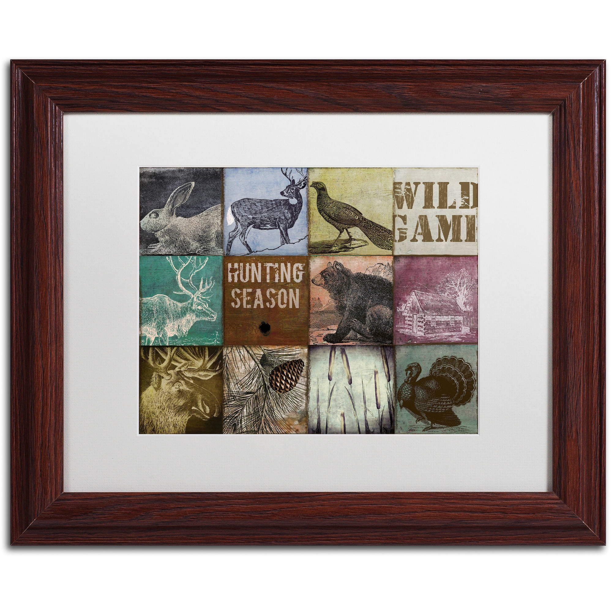 Trademark Fine Art "Cabela Hunting Season 12" Canvas Art by Color Bakery White Matte, Wood Frame