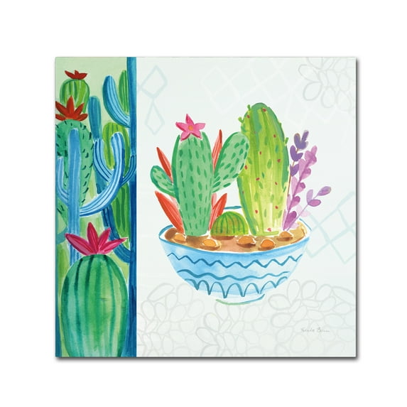 Trademark Fine Art 'Cacti Garden II no Birds' Canvas Art by Farida Zaman