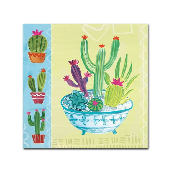 Trademark Fine Art 'Cacti Garden III no Birds' Canvas Art by Farida Zaman