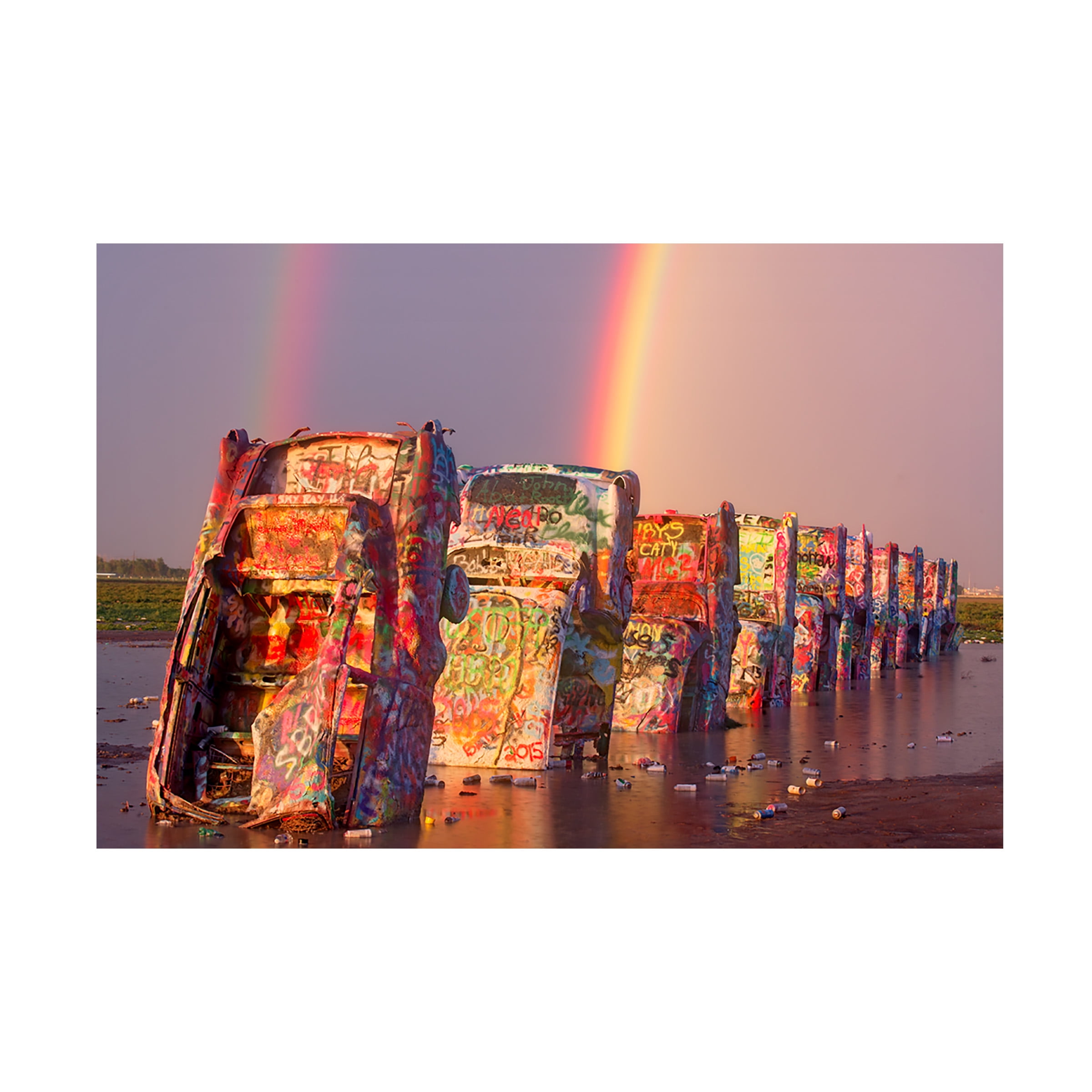 Trademark Fine Art 'Cadillac Ranch Rainbow' Canvas Art by Mike Jones Photo