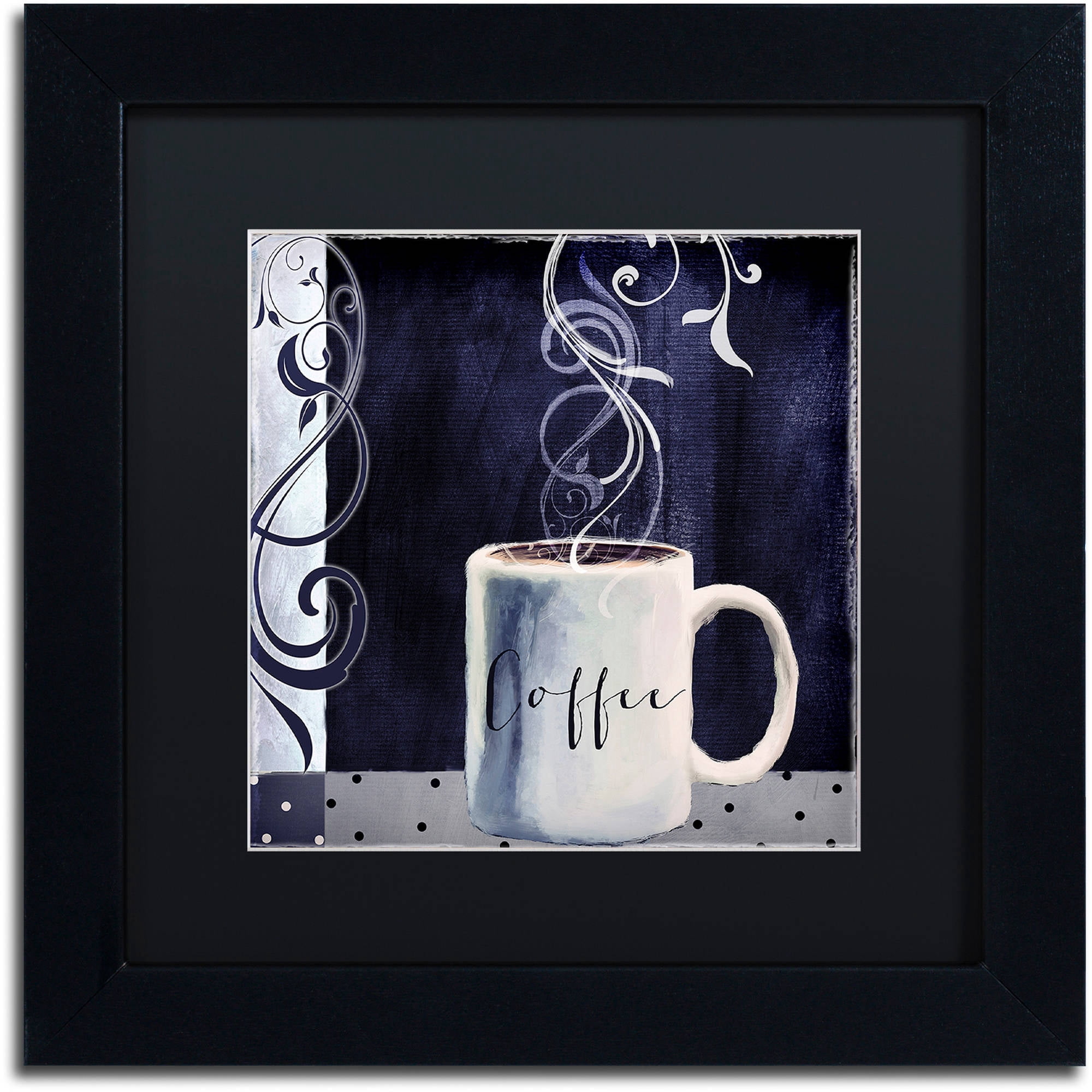 Trademark Fine Art "Cafe Blue I" Canvas Art by Color Bakery Black Matte, Black Frame