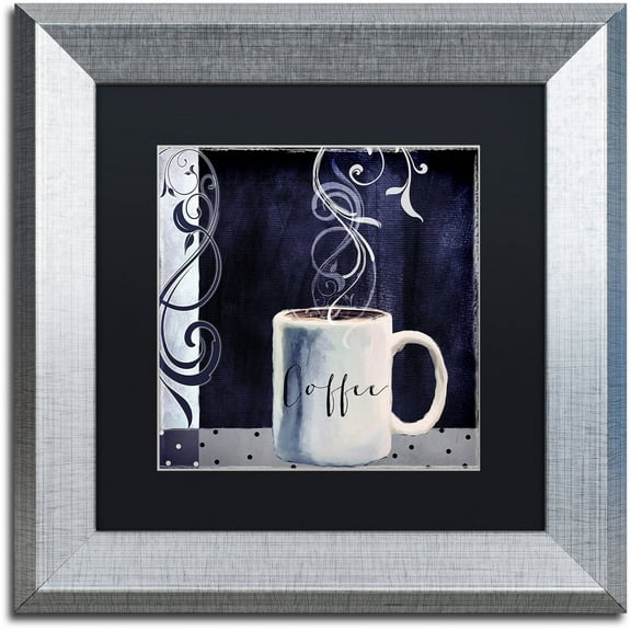 Trademark Fine Art "Cafe Blue I" Canvas Art by Color Bakery Black Matte, Silver Frame