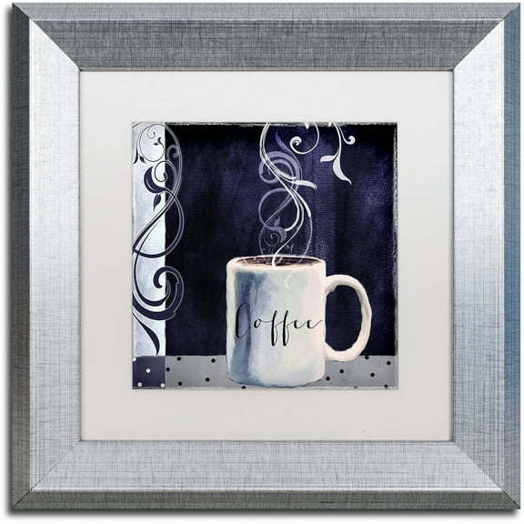 Trademark Fine Art "Cafe Blue I" Canvas Art by Color Bakery White Matte, Silver Frame