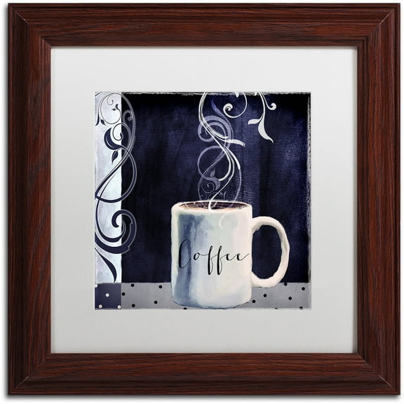 Trademark Fine Art "Cafe Blue I" Canvas Art by Color Bakery White Matte, Wood Frame