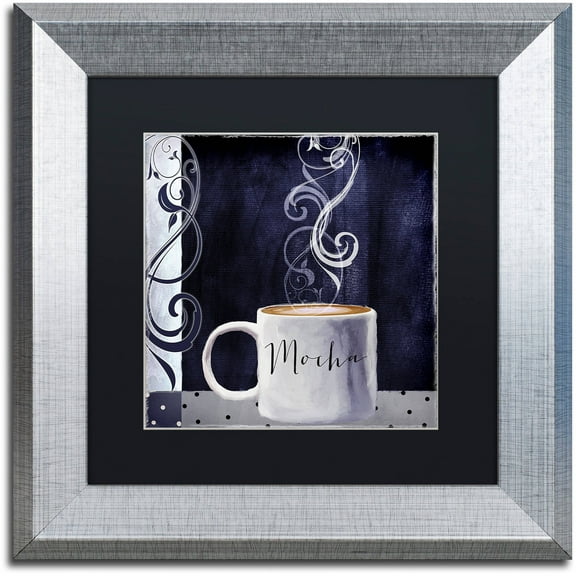 Trademark Fine Art "Cafe Blue III" Canvas Art by Color Bakery Black Matte, Silver Frame