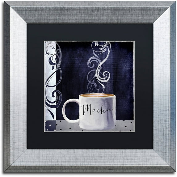 Trademark Fine Art "Cafe Blue III" Canvas Art by Color Bakery Black Matte, Silver Frame